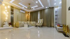 the living room is clean and ready to be used for entertaining purposes in someone's home