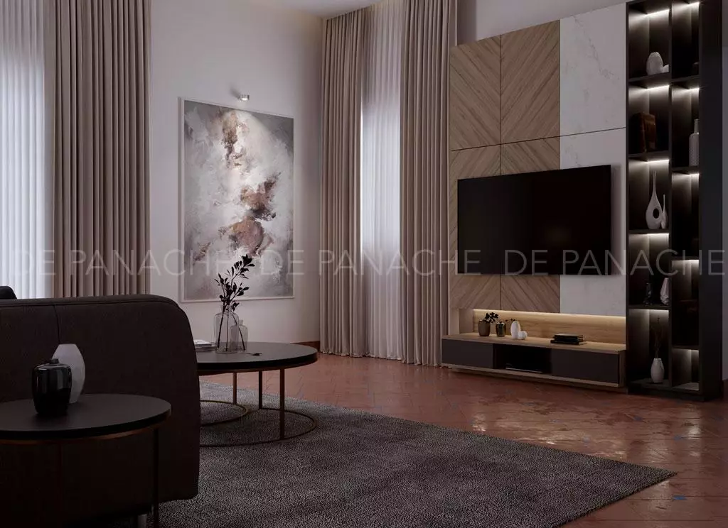 living with TV unit interiors